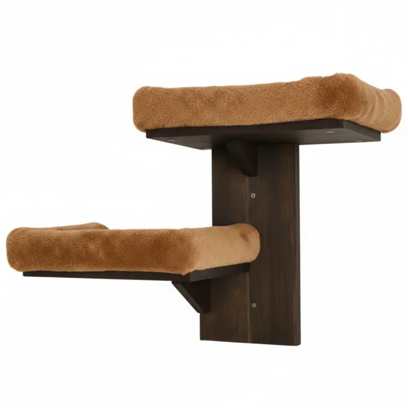 Modern Cat Wall Shelves – Dual-Level Climbing & Resting Platform for Felines 2