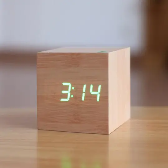 Modern Digital Wooden Wall Clock – Sleek, Eco-Friendly Timepiece