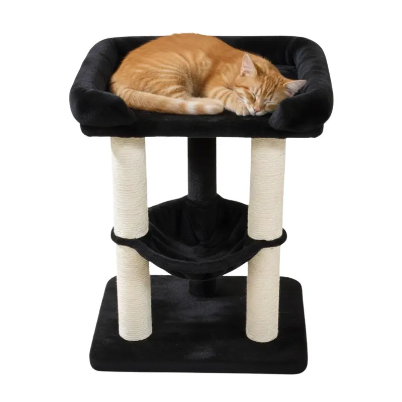 Modern Indoor Cat Tree with Hammock, Cozy Bed & Sisal-Wrapped Scratching Posts 2