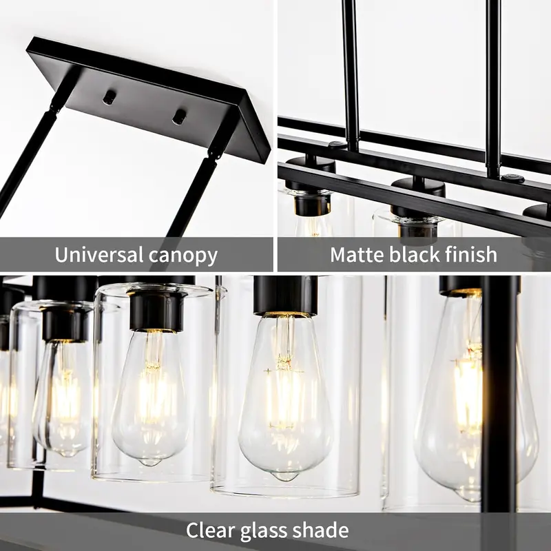 Modern Rustic Black Chandelier – Blends Contemporary Lines with Warm Wood-Inspired Textures