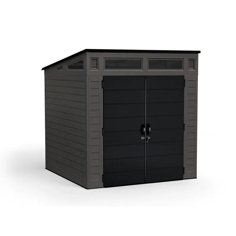 Modernist Resin Storage Shed – 7'2.5" W x 7'3.5" D x 7'5.5" H Weather-Resistant Structure