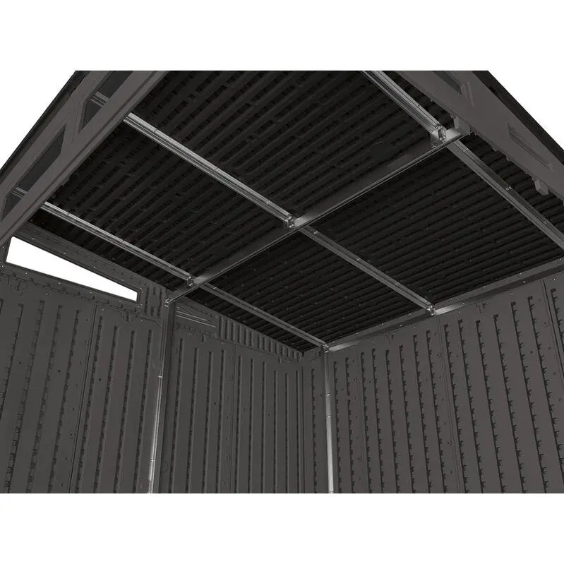 Modernist Resin Storage Shed – 7'2.5" W x 7'3.5" D x 7'5.5" H Weather-Resistant Structure