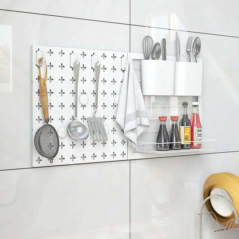 Modular Metal Pegboard Kit with Two Interlocking Panels & Mounting Hardware 2