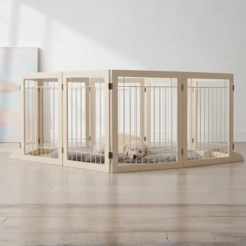 Modular Pet Gate & Playpen – Multi-Panel Convertible Enclosure with Door