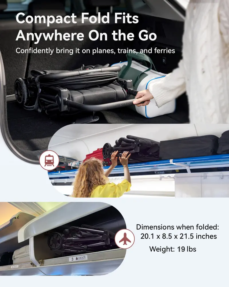 Momcozy ClickGo Compact Folding Stroller – Lightweight & Travel-Friendly