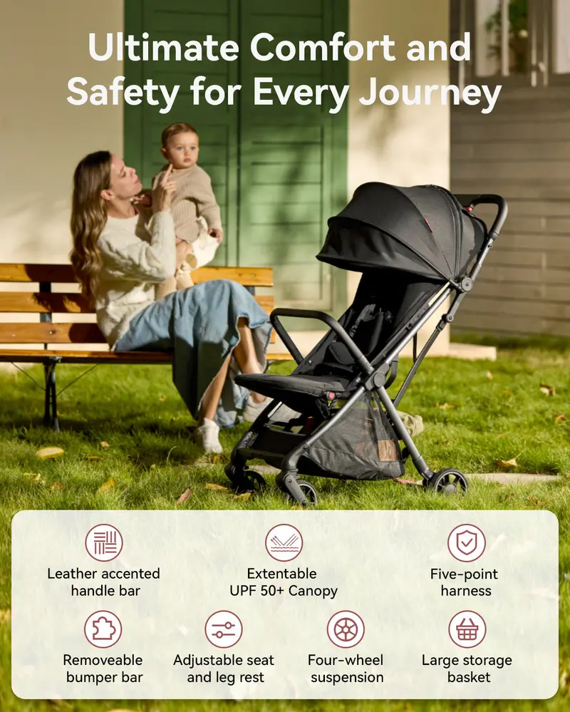 Momcozy ClickGo Compact Folding Stroller – Lightweight & Travel-Friendly