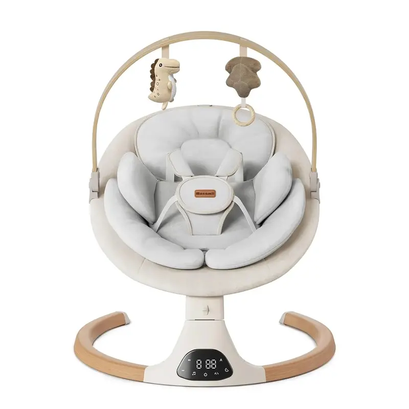 Monamii Bluetooth Baby Swing – 5-Speed Infant Rocker with Wireless Remote & Integrated Speaker