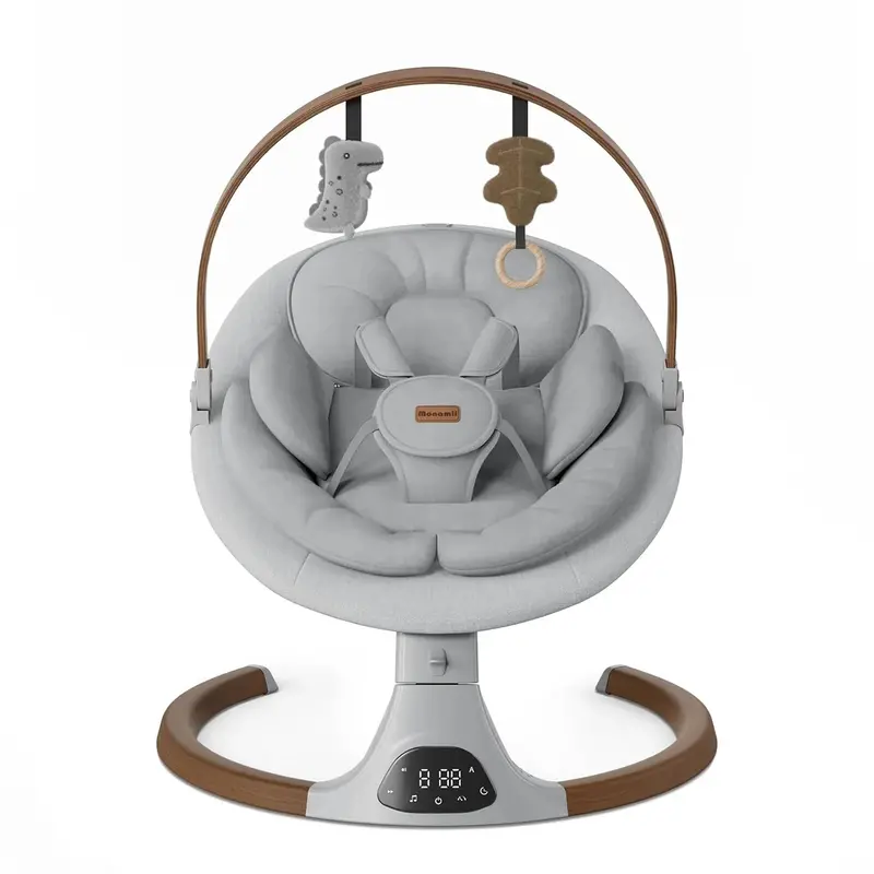 Monamii Bluetooth Baby Swing – 5-Speed Infant Rocker with Wireless Remote & Integrated Speaker
