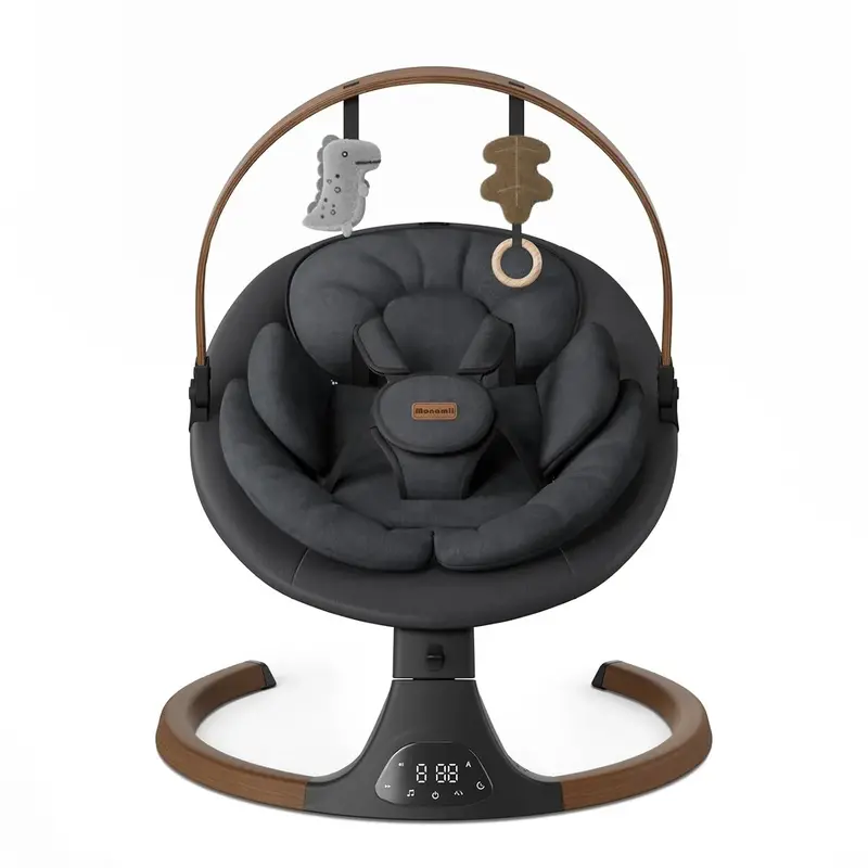 Monamii Bluetooth Baby Swing – 5-Speed Infant Rocker with Wireless Remote & Integrated Speaker