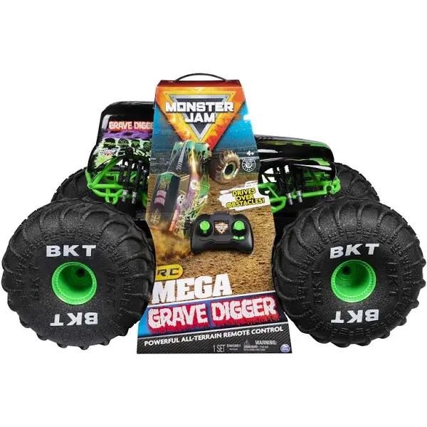 Monster Jam Mega Grave Digger RC Truck – 1:6 Scale, All-Terrain Monster Vehicle with Realistic Detailing