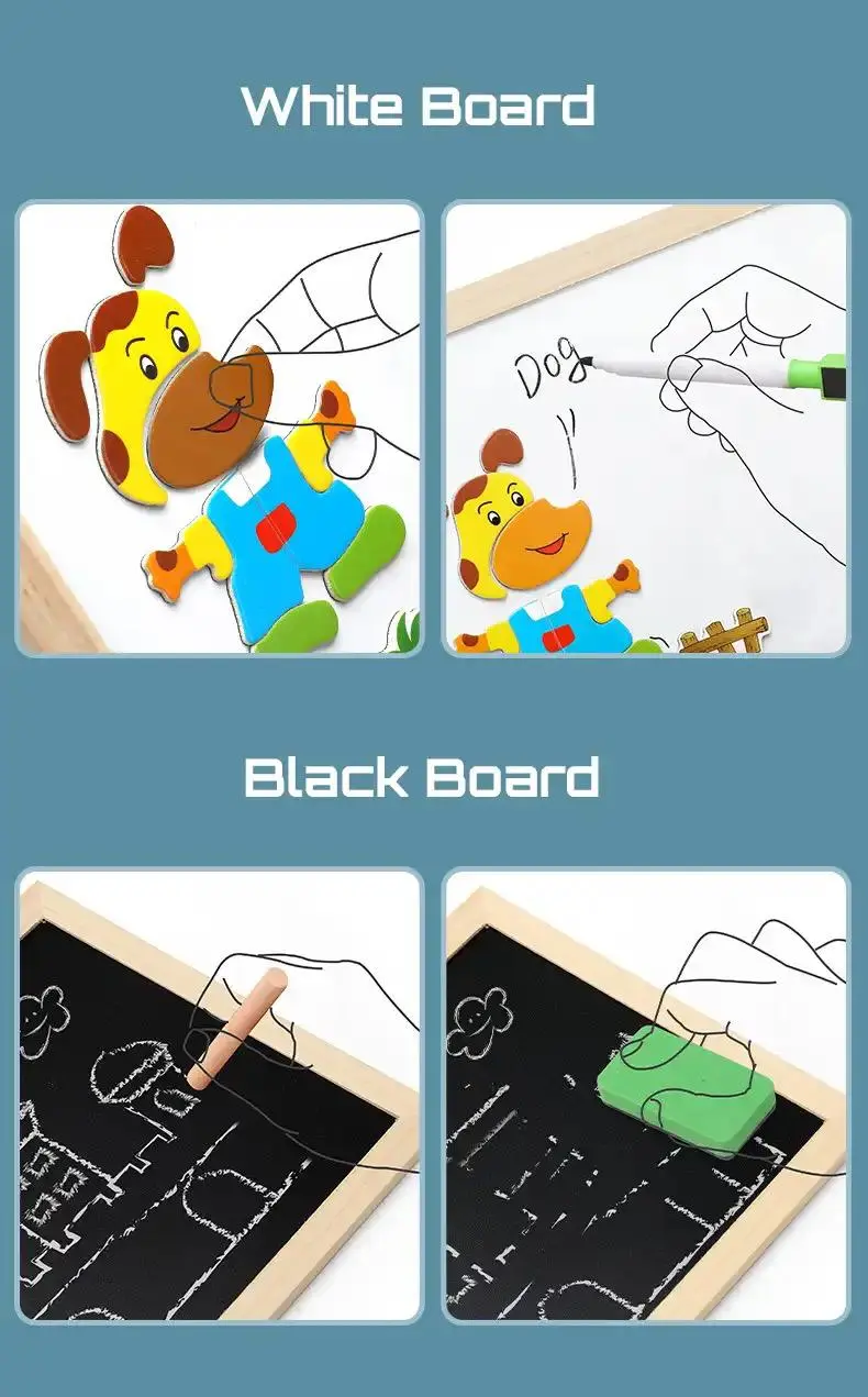 Montessori Magnet Drawing Board – Dual-Sided Educational Toy for Creative Play 2