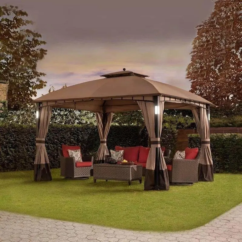 Moorehead Steel Patio Gazebo – 12 ft. Wide x 10 ft. Deep, Rust-Resistant Powder-Coated Frame