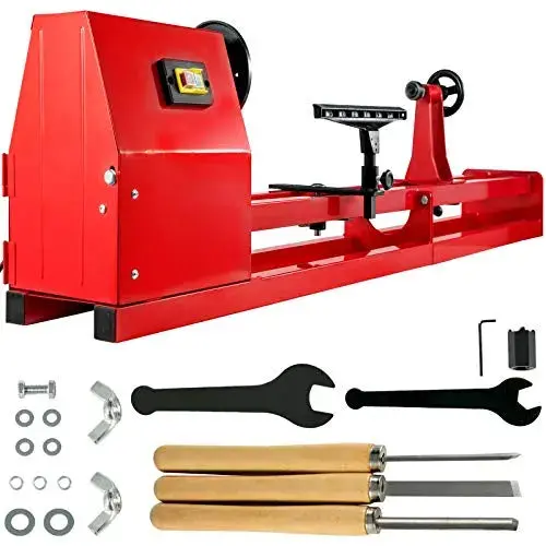 Mophorn 14" x 40" Benchtop Wood Lathe – Includes 3 Turning Chisels and Variable Speed Control