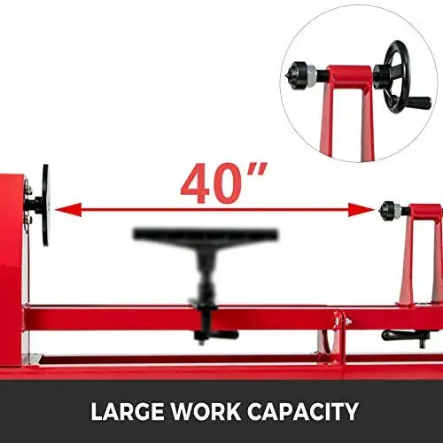 Mophorn 14" x 40" Benchtop Wood Lathe – Includes 3 Turning Chisels and Variable Speed Control