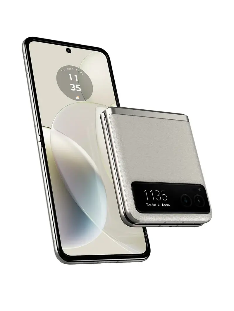Motorola razr 2023 Foldable Smartphone – Unlocked, Vanilla Cream, 32MP Camera, Compact Dimensions