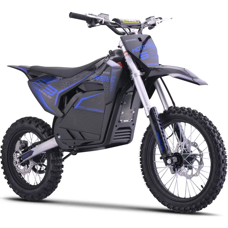 MotoTec 72V Pro Electric Dirt Bike – 5000W Lithium-Powered Off-Road Motorbike (Blue)