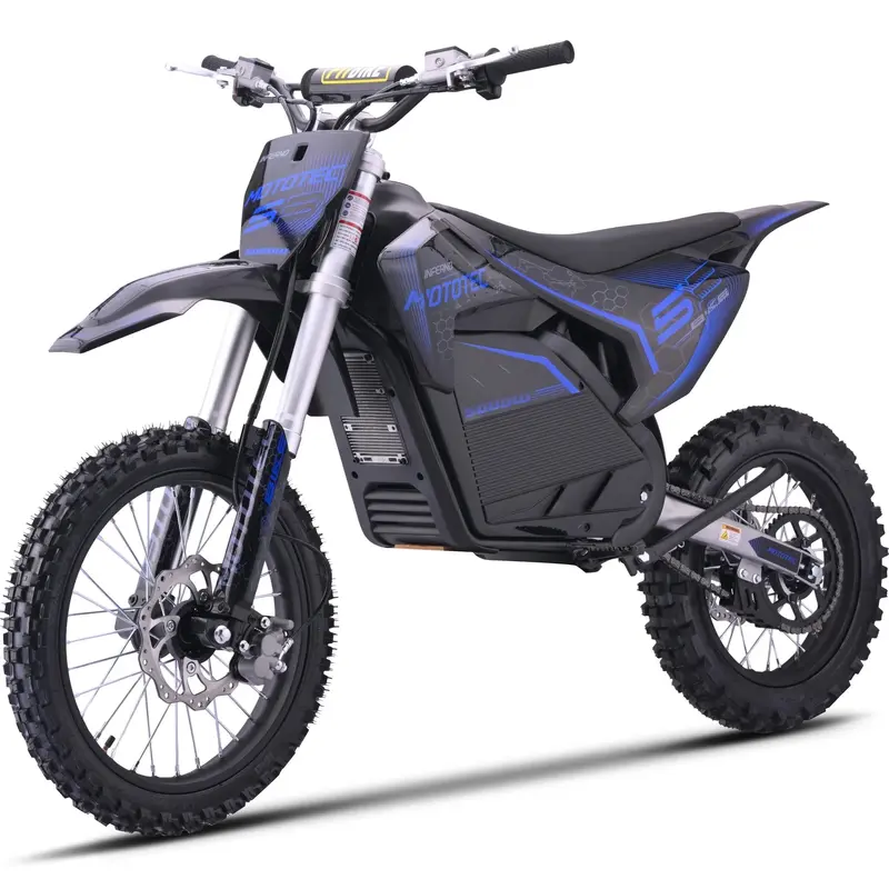 MotoTec 72V Pro Electric Dirt Bike – 5000W Lithium-Powered Off-Road Motorbike (Blue)