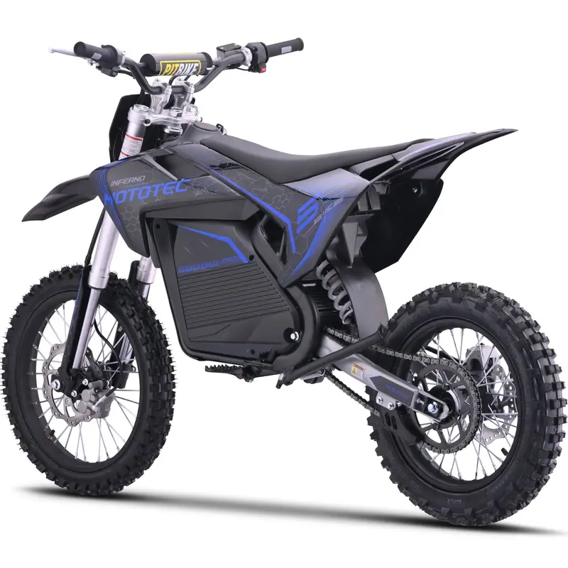 MotoTec 72V Pro Electric Dirt Bike – 5000W Lithium-Powered Off-Road Motorbike (Blue)