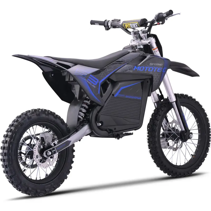 MotoTec 72V Pro Electric Dirt Bike – 5000W Lithium-Powered Off-Road Motorbike (Blue)