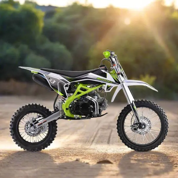 MOTOTEC X3 Gas-Powered Dirt Bike – 125cc 4-Stroke Engine, Green Frame, Youth/Entry-Level Off-Roader 95731462