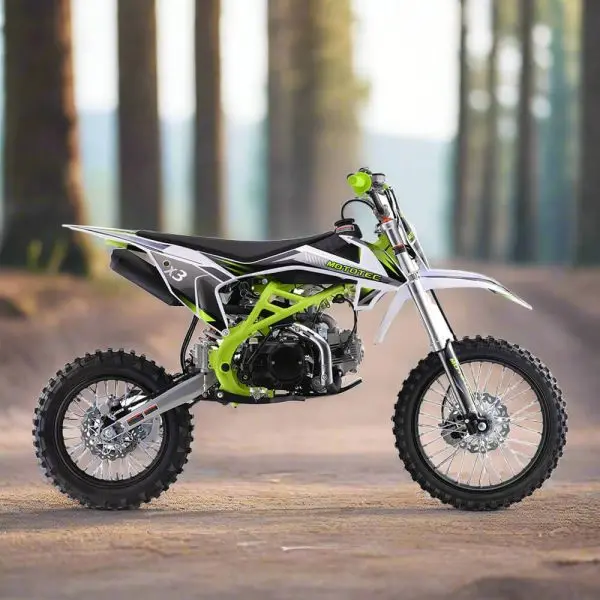 MOTOTEC X3 Gas-Powered Dirt Bike – 125cc 4-Stroke Engine, Green Frame, Youth/Entry-Level Off-Roader 95731462