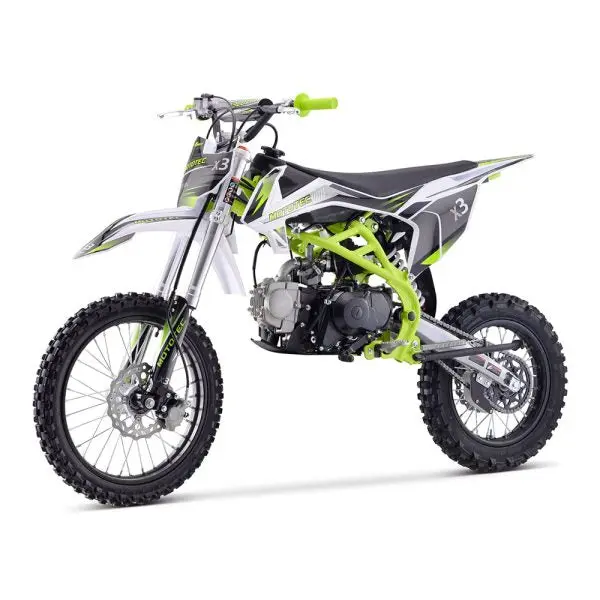 MOTOTEC X3 Gas-Powered Dirt Bike – 125cc 4-Stroke Engine, Green Frame, Youth/Entry-Level Off-Roader 95731462