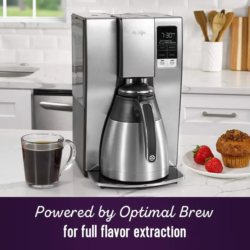 Mr. Coffee 10-Cup Programmable Thermal Carafe Coffee Maker – Insulated Stainless Steel Pot