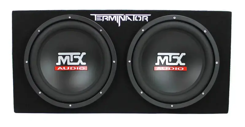 MTX Dual 12" Subwoofer Package – Pre-Loaded Enclosure, Matching Amp, and Full Installation Wiring Kit
