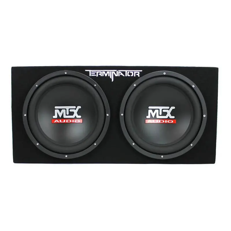 MTX TNE212D 12-Inch 1200W Dual-Subwoofer Enclosure with 1500W Amplifier and Power Capacitor