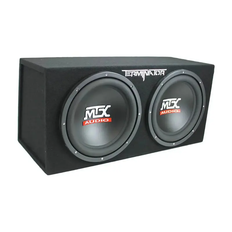 MTX TNE212D 12-Inch Subwoofer Pair with Matching Monoblock Amplifier Duo and Complete Wiring Kit
