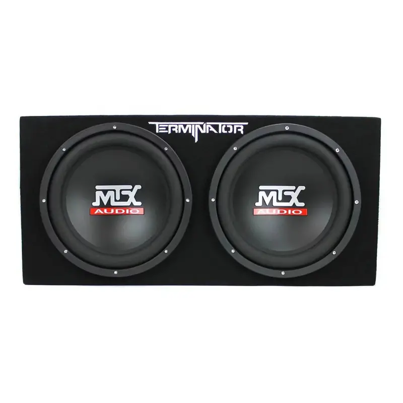 MTX TNE212D 12-Inch Subwoofer Pair with Matching Monoblock Amplifier Duo and Complete Wiring Kit