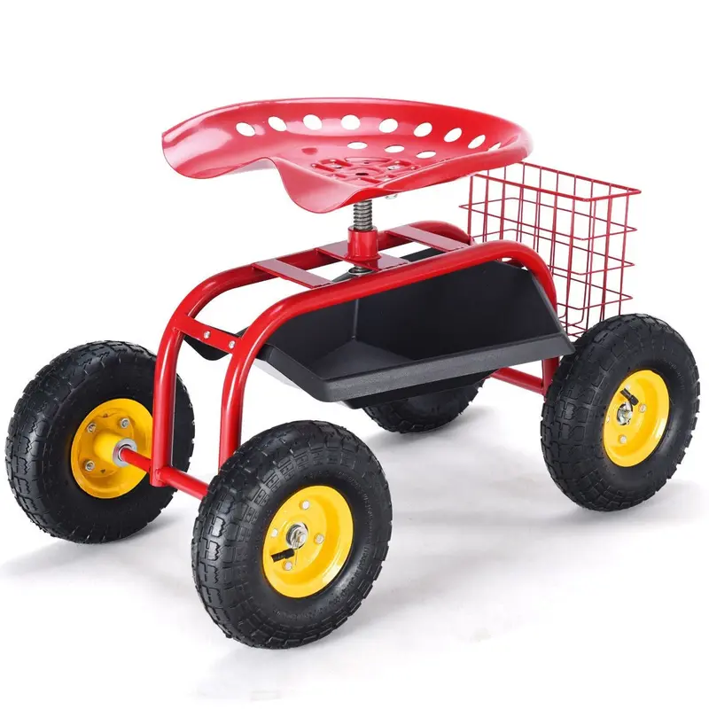 Multi-Function Garden Wagon – Rolling Work Seat & Planting Scooter for Yard Tasks