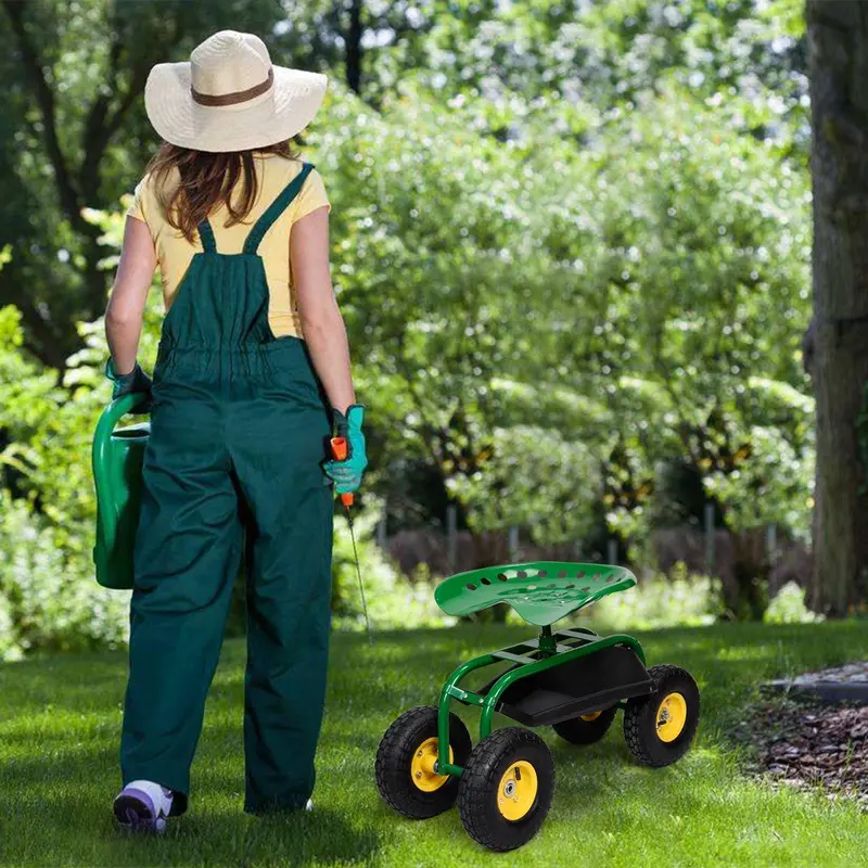 Multi-Function Garden Wagon – Rolling Work Seat & Planting Scooter for Yard Tasks