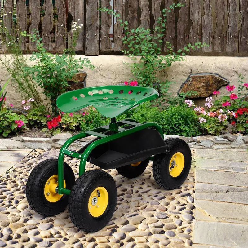 Multi-Function Garden Wagon – Rolling Work Seat & Planting Scooter for Yard Tasks