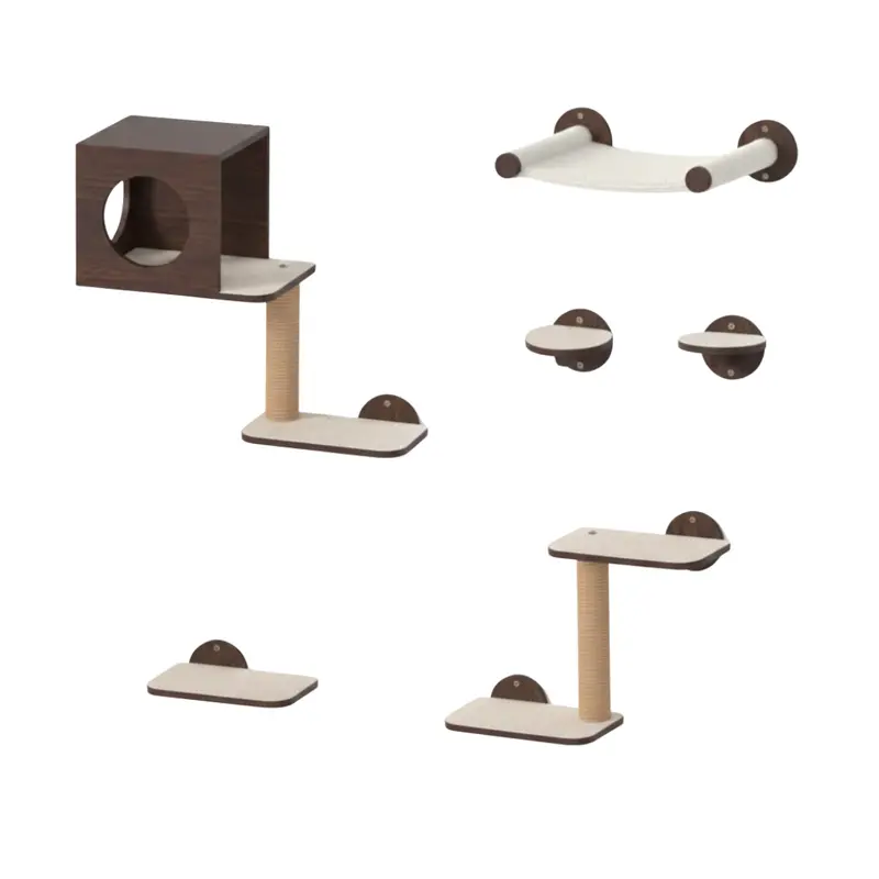 Multi-Functional Cat Wall System – Hammock, Hideout, Steps, and Sisal Scratcher