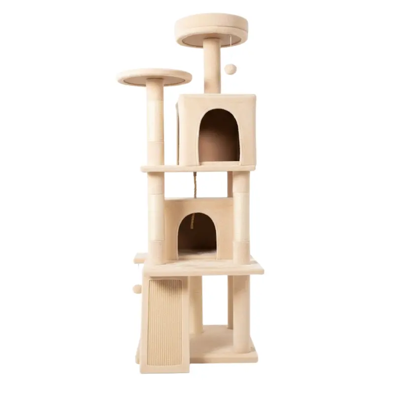 Multi-Level Cat Condo Tower – Enclosed Cubbies, Open Platforms & Durable Scratching Surfaces 2