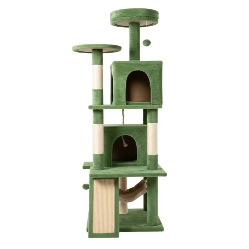 Multi-Level Cat Condo Tower – Enclosed Cubbies, Open Platforms & Durable Scratching Surfaces