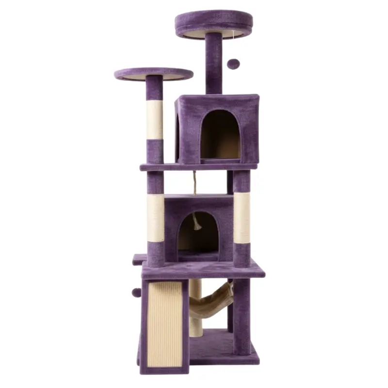 Multi-Level Cat Condo Tower – Enclosed Cubbies, Open Platforms & Durable Scratching Surfaces