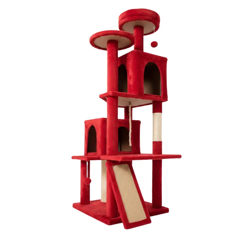 Multi-Level Cat Condo Tower – Enclosed Cubbies, Open Platforms & Durable Scratching Surfaces