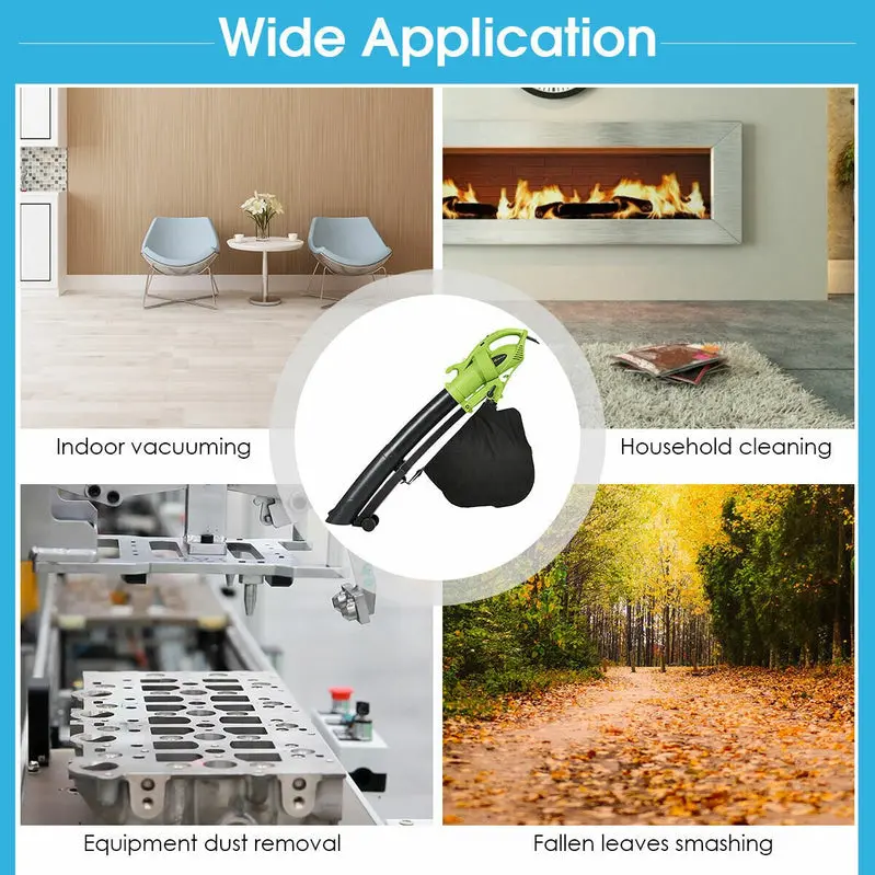 Multi-Mode Electric Leaf Blower, Vacuum, and Mulcher with 6-Speed Control