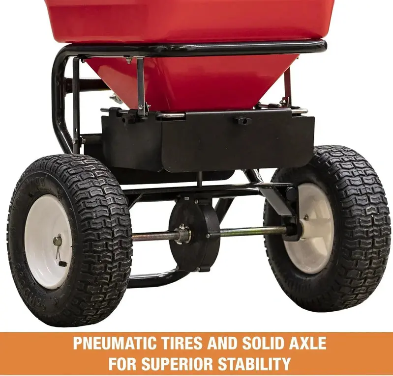 Multi-Use Walk-Behind Push Spreader – 100-Pound Capacity for Grass Seed, Ice Melt, Fertilizer, and Lawn Treatments