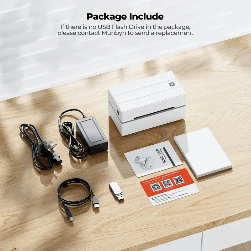 MUNBYN Portable Bluetooth Thermal Printer for 4x6 Shipping Labels