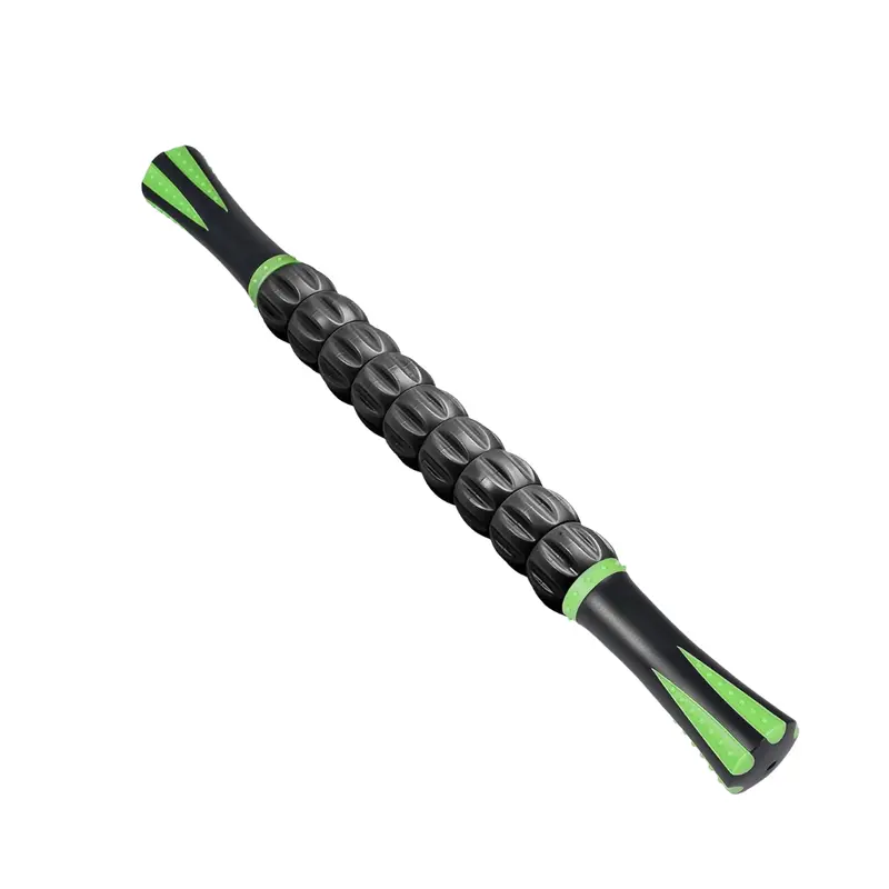 Muscle Recovery Roller Stick with Nine Independent Rotating Rollers & Ergonomic Textured Handles