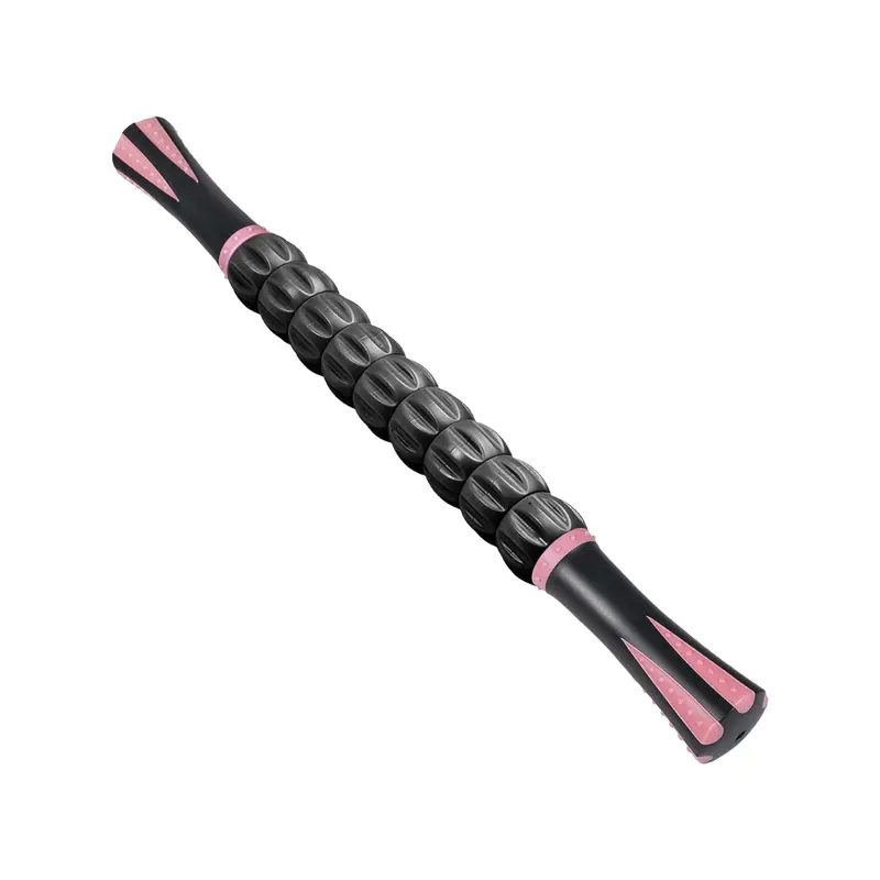 Muscle Recovery Roller Stick with Nine Independent Rotating Rollers & Ergonomic Textured Handles