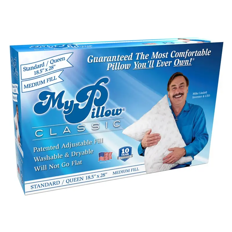 MyPillow Classic Medium Fill Standard/Queen Pillow – Crisp White Finish