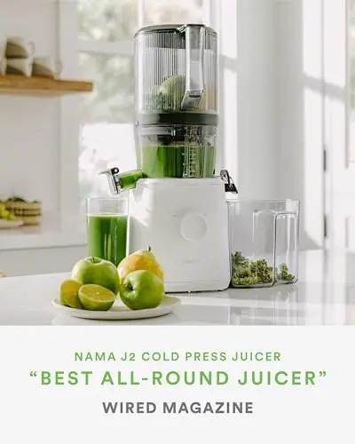 Nama J2 Cold-Press Juicer – Self-Feeding, Wide-Mouth Hopper, Low-Speed Masticating Design for Maximum Yield & Minimal Pulp