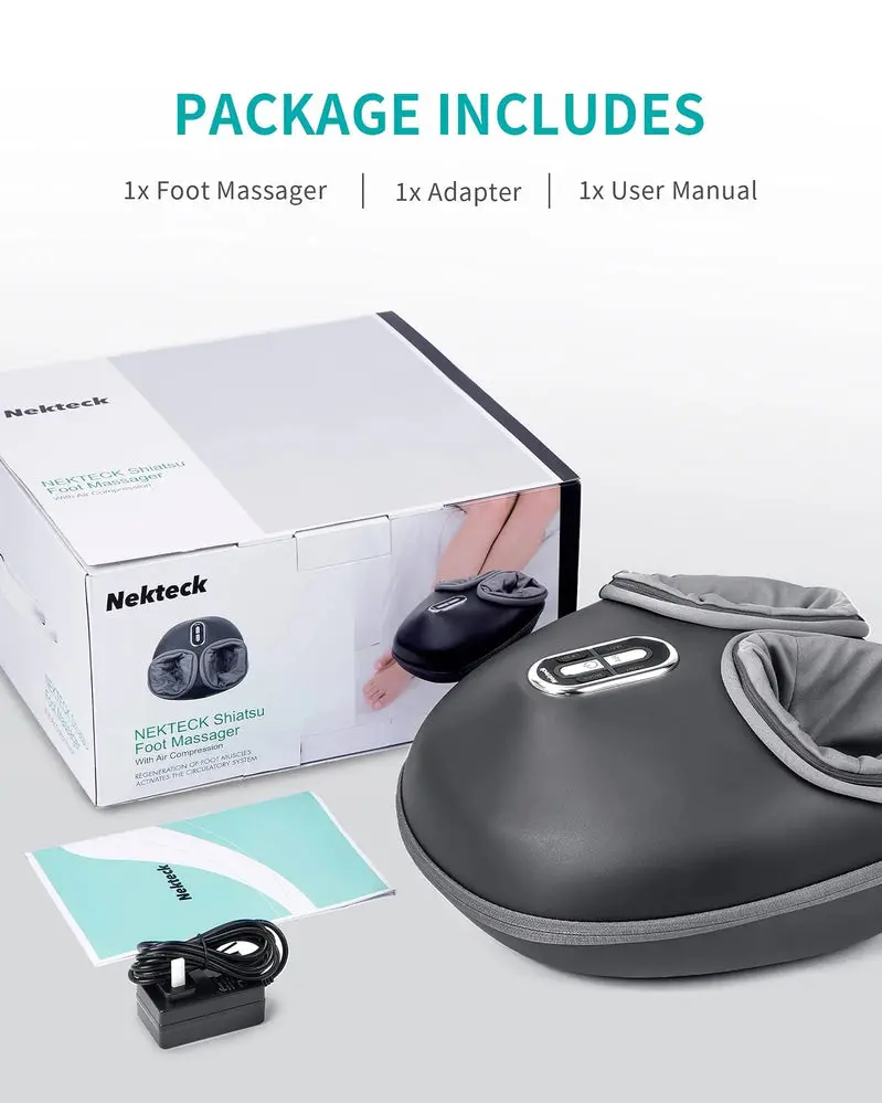 Nekteck Shiatsu Foot Massager – Deep-Kneading Therapy with Soothing Heat Function