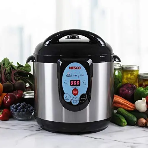 NESCO NPC-9 Smart Pressure Canner & Cooker – 9.5-Quart Stainless Steel Unit with Digital Controls