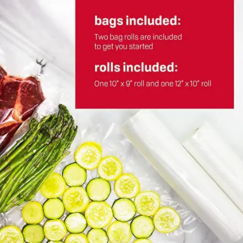 Nesco VS-12 Deluxe Vacuum Sealer – 130W, Viewing Lid, Includes Starter Bag Roll