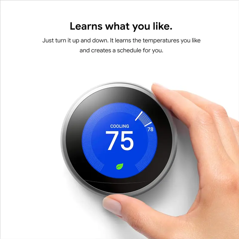 Nest Learning Thermostat (3rd Gen) – Smart Wi-Fi Programmable Thermostat with Alexa Support & Energy Monitoring